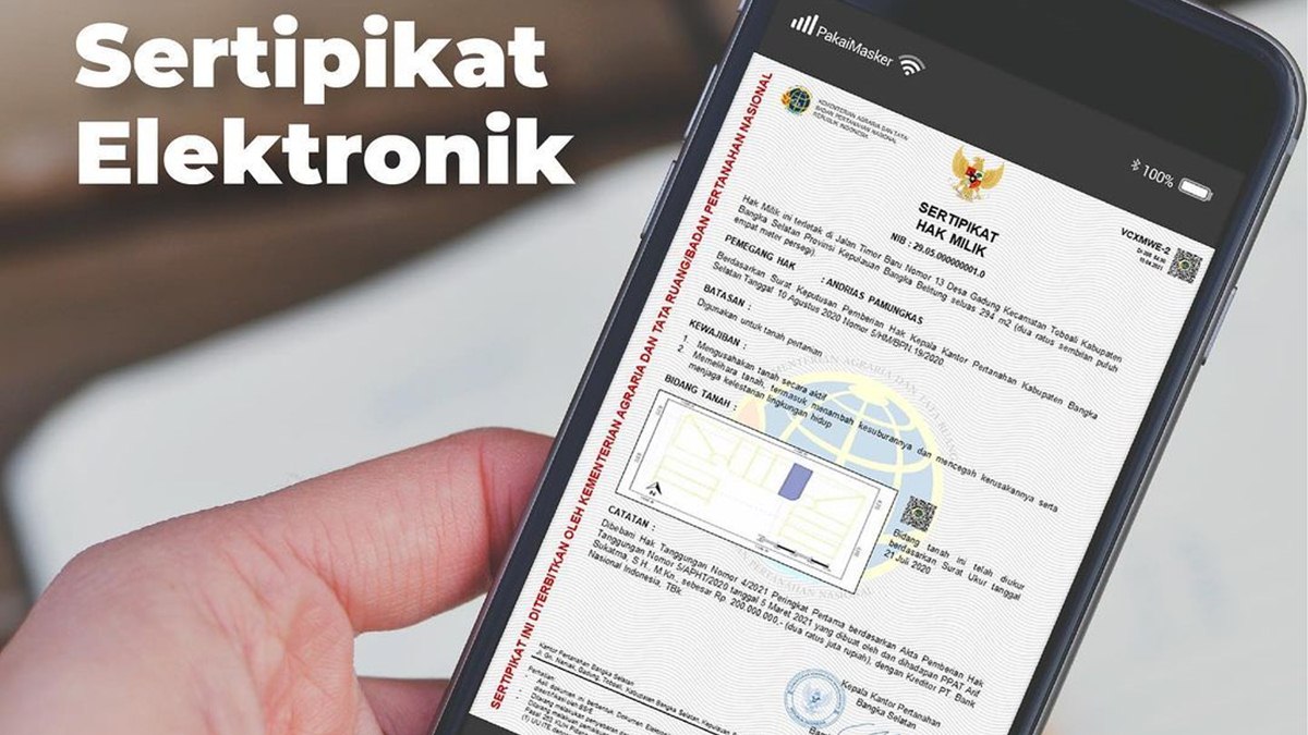 Ini Tampilan Sertifikat Tanah Elektronik Yang Gantikan Buku Tanah