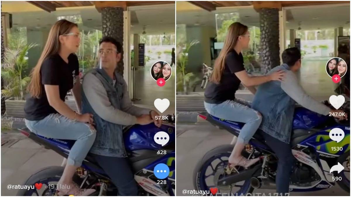 Berita artis terbaru, gosip artis dan gosip terbaru: Sebuah video viral Raffi Ahmad membonceng Celine Evangelista dengan motor gede.