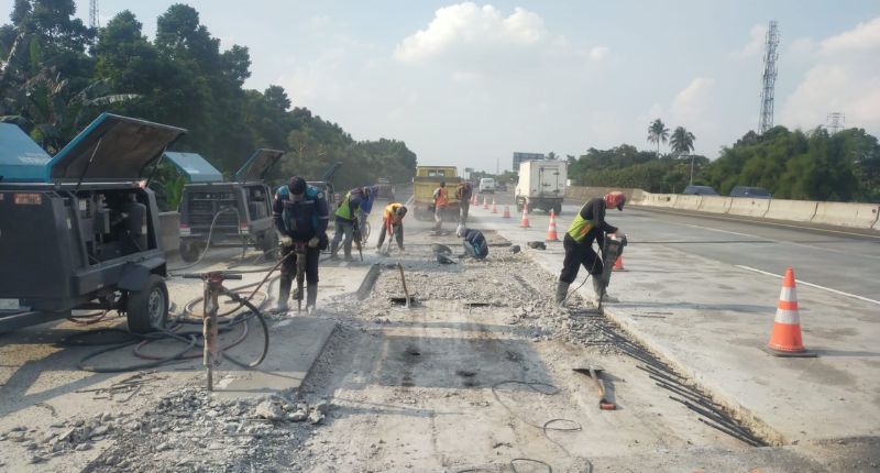 Pemeliharaan Jalan Tol Jagorawi Sepanjang 23,7 Km Tuntas, Pekerjaan Pengecatan Dimulai