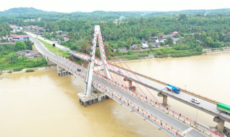 2 Jembatan Indah di Dharmasraya Ini Dibangun dengan Susah Payah, Telan Rp128 Miliar  