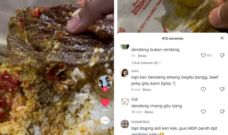 Penikmat Nasi Padang Ini Keluhkan Dendeng Sitipis ‘Kesabaran’, Langsung Diserbu Warganet