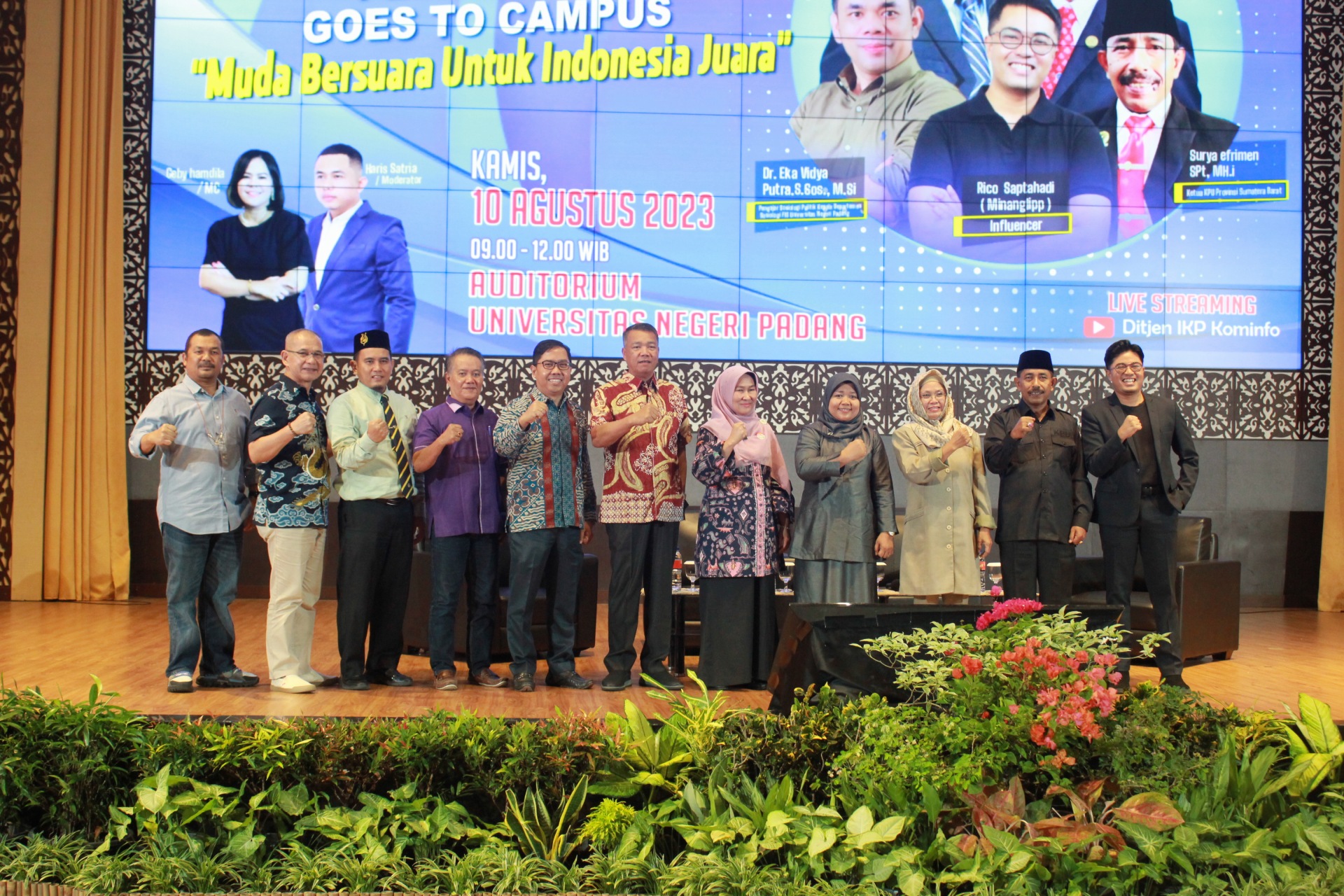 Gencarkan Diskusi Goes to Campus, Kominfo Ajak Mahasiswa Kota Padang Melek Pemilu Serentak 2024